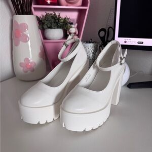 White Chunky Platform Shoes